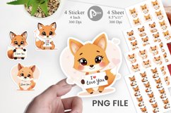 Valentine Fox Cartoon Sticker Product Image 1