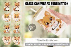 Glass Can Wraps Valentine Fox Cartoon Product Image 1