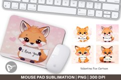Mouse Pad Valentine Fox Cartoon Product Image 1
