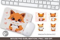 Mouse Pad Valentine Fox Cartoon Product Image 1