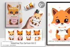 Digital Paper Valentine Fox Cartoon Product Image 1
