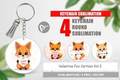 Keychain Valentine Fox Cartoon Product Image 1