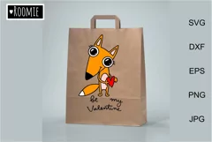 Valentine Svg Fox with heart, I love you shirt design Product Image 3