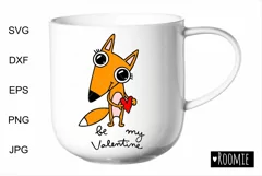 Valentine Svg Fox with heart, I love you shirt design Product Image 2