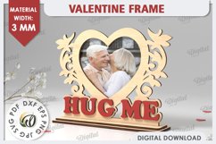 Valentine&#039;s Photo Frame Laser Cut. Valentine&#039;s Gift. Hug Me Product Image 1