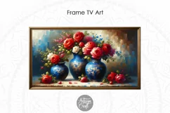 Red rose flower Frame TV art, Valentine Frame TV art roses Product Image 2