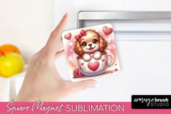 Valentine Fridge Magnet - Cute Dog Sublimation Print