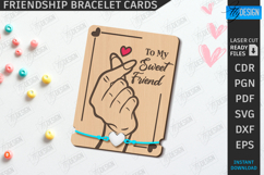 Wooden Bracelet Card Laser Cut |Bracelet Holder| Friendship Product Image 1