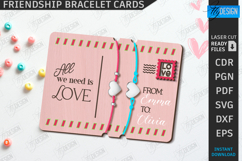 Valentine Friendship Bracelet Cards Laser Cut Bundle | CNC Product Image 9