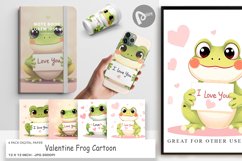 Digital Paper Valentine Frog Cartoon Product Image 1