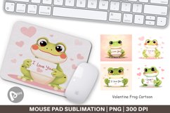 Mouse Pad Valentine Frog Cartoon Product Image 1