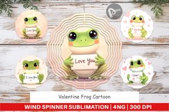 Wind Spinner Valentine Frog Cartoon Product Image 1