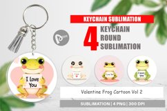Keychain Valentine Frog Cartoon Product Image 1