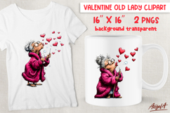 Single Valentine clipart Elderly lady Anti valentine PNG Product Image 1