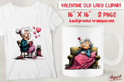 Single Valentine clipart Elderly lady Anti valentine PNG Product Image 1