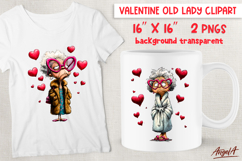 Anti valentine PNG Single Valentine clipart Elderly lady Product Image 1