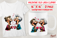 Funny Valentine elderly ladies Best friends laughing PNG Product Image 1