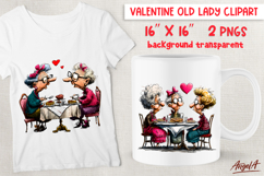 Funny Valentine elderly ladies Best friends celebrating PNG Product Image 1