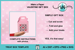 Valentine Gift Box SVG | Valentine Treat Box Cut File Product Image 3