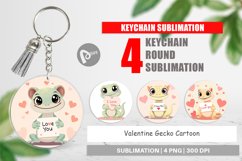 Keychain Valentine Gecko Cartoon Product Image 1