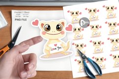 Valentine Gecko Cartoon Sticker Product Image 1
