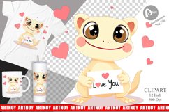 Valentine Gecko Cartoon Clipart Product Image 1