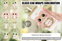 Glass Can Wraps Valentine Gecko Cartoon Product Image 1