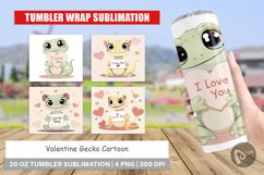 Tumbler Wrap Valentine Gecko Cartoon Product Image 1