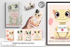 Digital Paper Valentine Gecko Cartoon Product Image 1