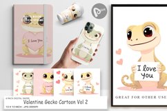 Digital Paper Valentine Gecko Cartoon Product Image 1
