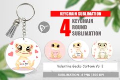 Keychain Valentine Gecko Cartoon Product Image 1