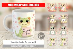 Mug Wrap Design Valentine Gecko Cartoon Product Image 1