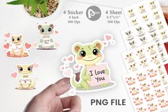 Valentine Gecko Cartoon Sticker Product Image 1
