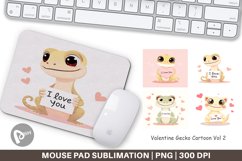Mouse Pad Valentine Gecko Cartoon Product Image 1