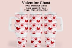 valentine ghost 40oz quencher tumbler sublimation full wrap high resolution transparant background