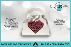 3D Valentine Gift Bag, Paper Gift Bag, Valentine Purse SVG Product Image 5
