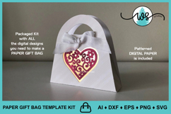 3D Valentine Gift Bag, Paper Gift Bag, Valentine Purse SVG Product Image 7