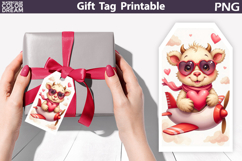 Valentine Animals Gift Tag Bundle | Junk Journal Card Product Image 3