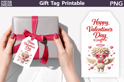 Happy Valentines Day Gift Tag | Junk Journal Card Product Image 1