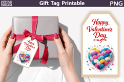 Happy Valentines Day Gift Tag | Junk Journal Card Product Image 1