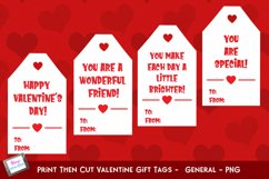 Print then Cut Valentine Gift Tags |4 General Valentine Tags Product Image 1