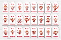 Valentine Gift Tag designs Valentine&#039;s day tag printable PNG with watercolor Baby Angels and Boys Cupid Cute Printable Design