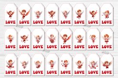 Valentine Gift Tag designs Valentine&#039;s day tag printable PNG with watercolor Baby Angels and Boys Cupid Cute Printable Design