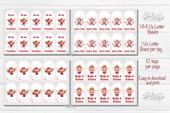 Valentine Gift Tag designs Valentine&#039;s day tag printable PNG with watercolor Baby Angels and Boys Cupid Cute Printable Design