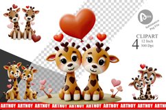 Valentine Giraffe Clipart Product Image 1