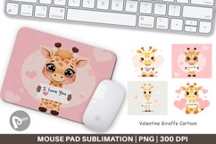 Mouse Pad Valentine Giraffe Cartoon Product Image 1