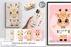 Digital Paper Valentine Giraffe Cartoon Product Image 1