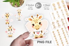 Valentine Giraffe Cartoon Sticker Product Image 1