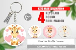 Keychain Valentine Giraffe Cartoon Product Image 1