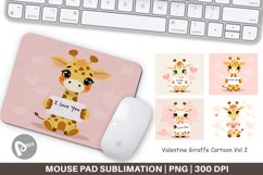 Mouse Pad Valentine Giraffe Cartoon Product Image 1